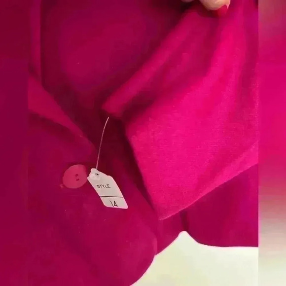 Pink Fuschia Classic Blazer Wool Adolfo International Career Women Business - Picture 3 of 7